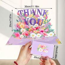 3D Pop-Up Cards Flowers Birthday Card Anniversary Gifts Postcard Butterfly Wedding Invitations Congratulation Card Gift - Multicolor - View 4