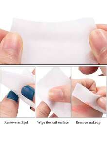 600片/盒 专业美甲卸甲湿巾 无绒棉片 凝胶清洁美甲棉片 无绒棉片 指甲清洁工具配件 - 彩色 - 查看 4