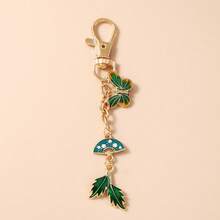 1个男女通用创意合金折叠扇，树叶蝴蝶钥匙扣，时尚简约蝴蝶包挂饰 - 彩色 - 查看 5