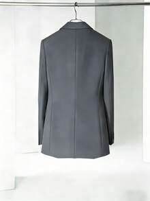 Women's Tailored Blazer With Open Lining, Functional Pocket, And Dress Pocket. - 灰色 - 查看 2
