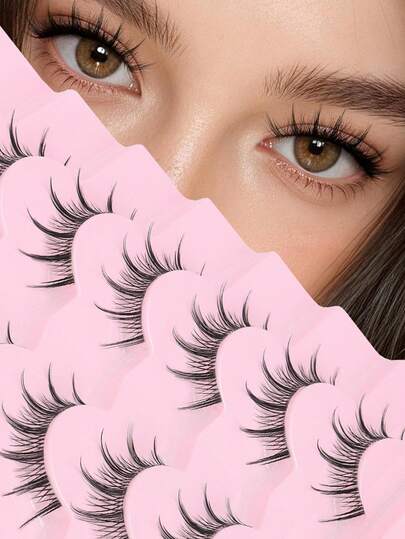 7 pares de pestañas postizas manga naturales y largas para maquillaje de cosplay, ojos grandes y pestañas postizas completas de 3-14mm