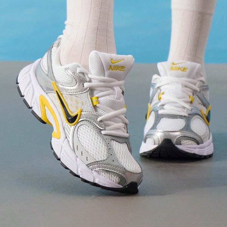 Nike V5 RNR Casual Shock-Absorbing Breathable Women's Shoes, City Stroll Leisure HQ7901 - White/bright Yellow/metallic Silver - View 1