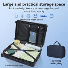 Tidal flash 20 Inch Carry On Luggage 3 Piece Set, Hard Shell Suitcase Aviation Certification With Travel Backpack & Toiletry Bag, TSA Lock ,360° Spinner Wheels For Women And Man Spring Travel,Vacation,Business Trip,Graduation Trip, Mother's Day Gift - Màu xanh lam - Xem 10