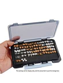 1/2 piezas Caja de almacenamiento de pendientes, Caja de joyería, Caja de accesorios para pendientes, Caja de espuma para pendientes de cartílago, Aro, Collar - caja de almacenamiento - Ver 2