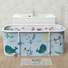 Portable Foldable PVC Bathtub, Collapsible Home Bath Tub For Small Bathrooms & Summer Use - Multicolor - View 4