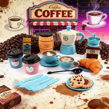 Children's Realistic Coffee Machine Toy Set, Montessori Kitchen Role Play Afternoon Tea Party Toy, With DIY Desserts And Snacks, Simulated Espresso Machine, Cups, Cakes And Tableware Accessories, Educational Toy For Boys And Girls, Interactive Coffee Shop Game, Develops Hands-On Ability And Imagination - Multicolor - View 15