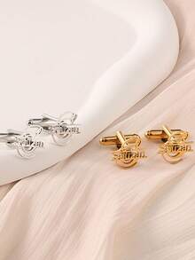 Customized Initial Cufflinks, Premium Cufflinks, Groom Wedding Gift, Perfect For Boyfriend, Valentine's Day, Christmas, New Year Gift - Gold-style 3 - View 6