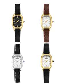 REBIRTH 1件装女士复古真皮腰带时尚百搭休闲手表，适合日常佩戴 - 均碼 - 查看 12