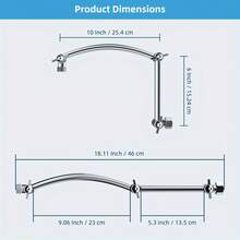 1pc Of Solid 16-Inch Shower Head Extension Arm, Featuring Adjustable Height And Angle, A Flexible Extender With Locking Joints, Universal Connection Pipe, For Shower Use Only - Black - View 3
