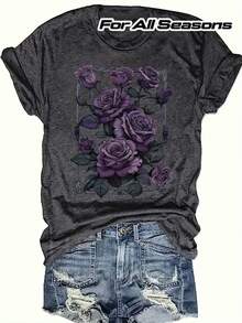 Double-Sided Printed Colored Cotton T-Shirt  Comfortable, Stylish With Minimalist Design, Casual & Versatile, INS Style Stars Hollow Gazebo Connecticut Est 1779 Graphic T Shirts Vintage T - 灰色 - 查看 2