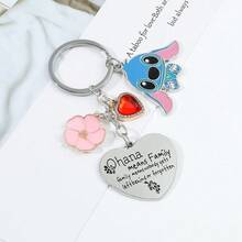 Disney Anime Figures Stitch Keychain Cartoon Heart Stitch Accessories Pendant Keychains Holder Lilo Stitch Doll Keyring Gifts - Multicolor - View 3