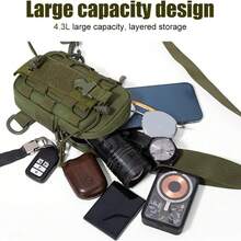 Tactical Sling Bag, Waterproof Chest Pack Adjustable Crossbody Backpack For Men Women Outdoor Sports Climbing Camping - 黑色 - 查看 7