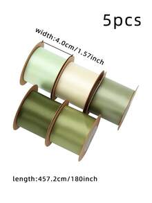 5pcs High-Density Polyester Satin Ribbon, Silky Smooth Texture, Suitable For Valentine's Day Flower Gift Wrapping, Wedding Wreath Decoration Bows, Party Atmosphere Decor Streamers, Cake Packaging Ties, Birthday Party Decor Ribbons, Hair Accessories DIY, Sewing Craft Supplies - View 20