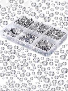 1 Set de Cristales diamante de imitación Hotfix AB Claros Redondos a Granel para Manualidades, Ropa, Disfraces de Baile - Parche de diamantes de imitación - Ver 5