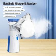 1pc Portable Mini Quiet Handheld Nebulizer, Ultrasonic Nebulizer, Medical Grade Nebulizer - Blue and White - View 6