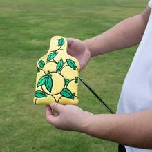 1pc Orange Pattern Creative Design Golf Mallet Putter Cover, Exquisite Embroidered Citrus Pattern, Soft Velvet Interior Golf Club Head Cover - Multicolor - View 7