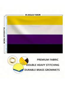 Bandera LGBTQ+ arcoíris de 3x5 pies - Impresión de poliéster de doble cara - ¡Celebra el Orgullo con la bandera del arcoíris en progreso! Ideal para decoraciones del Día del Orgullo bisexual, lesbiana, pansexual, transgénero, no binaria, asexual, intersexual y talla grande. - RB - Ver 5