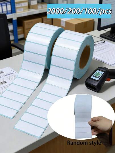 2000pcs/200pcs/100pcs Plain Color Labels Stickers, Easy To Use And Multipurpose Self-Adhesive Labels, 70*20mm Suitable For Office And School Student Labels, Barcode Printer Paper, Random Assorted,School Supplies,Back To School