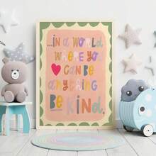 Póster de arte de pared inspirador para el aula - "En un mundo donde puedes ser cualquier cosa, sé amable" Impresión de cita motivadora, decoración en tonos pastel suaves para la habitación de los niños, el aula de preescolar y guardería, el espacio de aprendizaje Montessori, la sala de maestros, la guardería, la educación familiar, la estética del dormitorio de los niños, póster de cita reconfortante, decoración del aula de los niños regalo - Citas inspiradoras para colgar en la pared - Ver 5