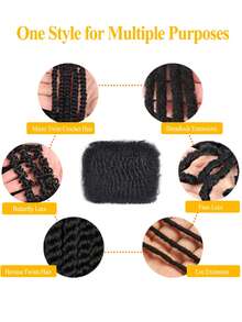 10/12/14 Inch Afro Kinky Curly Hair Bundles, 30g/Pc Natural Black Mixed, Suitable For Dreadlocks, Micro Braids, Braid Repair And Mini Twists - S1 - View 9