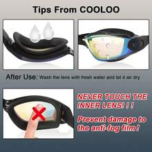 Adjustable Strap Swim Goggles Anti-Fog & Waterproof Seal - 10.Sliver & Orange - View 6