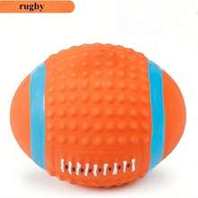 1个宠物玩具狗狗硅胶发声耐咬磨牙足球高弹棉填充咀嚼球 - 彩色 - 查看 17