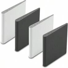 4 Pcs Door Corner Seals, Exterior Door Jamb Frame Seal, Self - Adhesive Wedge Draft Stoppers Foam Pads Weather Stripping Noise Isolating (White Black) - 4 PCS + White/Black - View 1