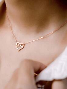 BALMORA 1pc Minimalist Luxury S925 Sterling Silver Cubic Zirconia Infinity & Figure 8 Pendant Necklace, Mother's Day Gift For Women - Rose Gold - View 3