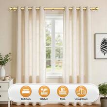 1 Set Suitable For 24-156 Inches, 5/8 Inch Decorative Shower Curtain Rod Set, Gold Splice Single Window Curtain Rod For Bathroom, Bedroom, Living Room, Outdoor Patio, Kitchen, Small Curtain Rod - Golden Sphere - View 8