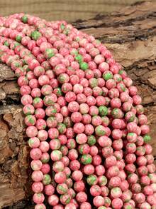 天然玫瑰雨花碧玉散珠，非常适合制作项链、手链和耳环等珠宝，长度为 40 厘米或 15.75 英寸。 - 彩色 - 查看 5