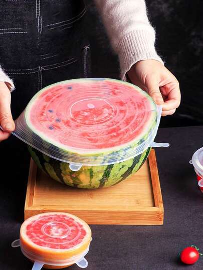 12/6pcs Reusable Food Covers, Refrigerator Odor Proof And Fresh-Keeping Covers, Vegetable, Fruit, And Meat Sealed Fresh-Keeping Covers, Kitchen Storage And Organization, Storage Accessories, Food Storage Room Summer Fresh-Keeping Tools, Mother's Day Gifts, Fresh-Keeping Bag Accessories