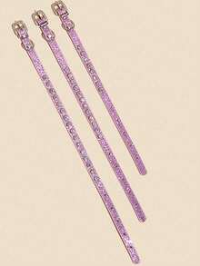 1pc Rhinestone Decorated Pet Collar, Suitable For Cats And Dogs, Can Be Worn Daily - Pink - View 5