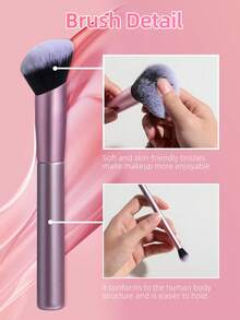 BS-MALL 22pcs High Quality Seamless Makeup Brush Set, Includes 15 Purple Makeup Brushes, 6 Makeup Sponges, 1 Silicone Brush Cleaner, Foundation Brush, Blush Brush, Eyeshadow Brush, Concealer Brush - Multicolor - View 5