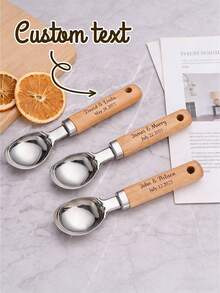Muỗng kem khắc tên theo yêu cầu, muỗng tráng miệng khắc chữ tùy chỉnh, quà tặng tiệc cưới, quà tặng phù dâu, dụng cụ nhà bếp. - nhiều màu - Xem 2