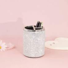 大容量奢华水晶水钻化妆刷、口红、眉笔收纳盒 - 查看 4