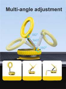 1pc Vacuum Suction Car Phone Holder, 360° Rotatable Magnetic Car Phone Mount, Foldable Car Navigation Desk Stand, Multi-Function - A - View 3