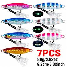 14-100克金属路亚，慢沉铅坠，夜光，带辅助钩，深海钓鱼路亚，适用于金枪鱼、鲑鱼、石斑鱼、鲷鱼、琥珀鱼等鱼类。 - 彩色 - 查看 13