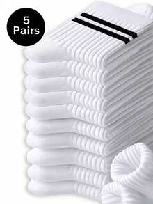 20 chiếc/10 chiếc/5 chiếc/1 đôi tất nam cổ điển màu đen trắng, thấm hút mồ hôi, thoáng khí, phù hợp cho công sở và thường ngày, thích hợp mang cùng giày tây hoặc giày thể thao. - Nhiều màu - Xem 13