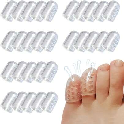 10/20pcs Silicone Anti-Friction Toe Protectors, 2026 New Breathable Gel Toe Sleeves, Soft Transparent Little Toe Caps Suitable For Women And Men