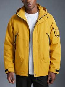 Áo khoác softshell nam ngoài trời, có mũ trùm đầu, có thể tháo rời, túi lớn, có thể giặt máy, thích hợp cho các hoạt động ngoài trời, leo núi, cắm trại, đi làm, trang phục nam ngoài trời thoải mái. - gừng - Xem 2