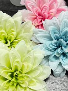 MEHELANY 12/5支仿真绿色非洲菊带茎，丝绸仿真花，适用于家居、房间、餐桌、花园、派对、礼品、新娘腕花、情人节、母亲节、婚礼捧花、花环、拱门、门廊、新娘捧花、送给女孩、女朋友、母亲的礼物 - 淺綠 - 查看 4