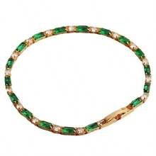 1 Chiếc, Vòng tay dây xích tennis thanh lịch dành cho nữ - Trang sức vàng đính đá Cubic Zirconia tổng hợp, dây chuyền bền chắc, chống phai màu, quà tặng hàng ngày và các dịp trang trọng, kỷ niệm, sinh nhật, ngày Valentine - Vòng tay sang trọng, trang sức vàng, trang sức chống phai màu, phong cách cổ điển, công nghệ chất lượng cao. - Nhiều màu - Xem 14