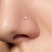4 Pcs 14k Gold Filled Nose Ring Stud 20g 1.5-3mm Round CZ Nose Stud Piercing Jewelry L Shaped Screw - Gold (4 Pieces) - View 5