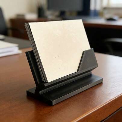 Soporte para tarjetas de visita minimalista impreso en 3D, estante de almacenamiento de escritorio de plástico duradero, expositor de tarjetas, accesorio de oficina, decoración de oficina