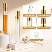 Chai xịt thủy tinh trong suốt nhỏ 5ml/10ml, chai xịt phun sương mịn có thể nạp lại, bình xịt nước hoa mini, chai chiết nước hoa, chai xịt du lịch cầm tay, hộp đựng mẫu nhỏ rỗng. - Nhiều màu - Xem 4