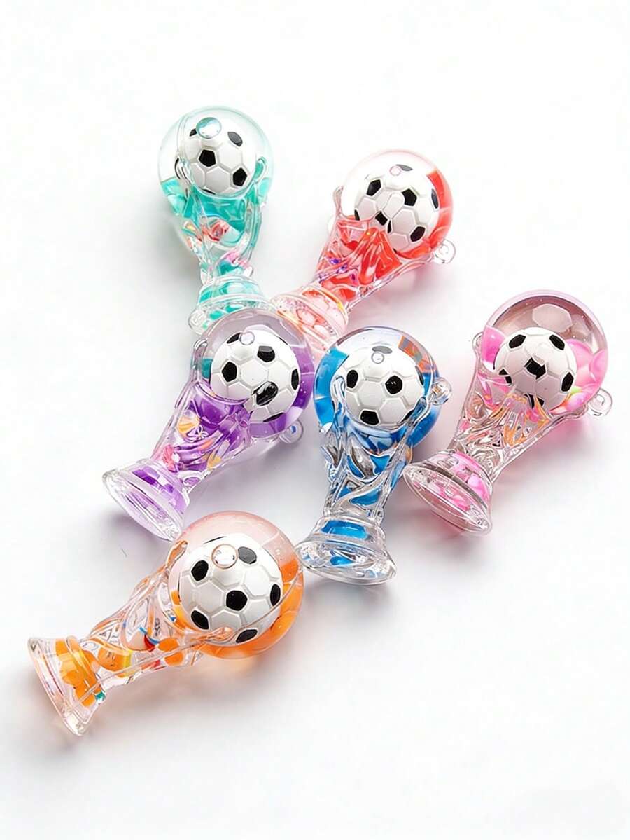 1pc World Cup Champion Trophy Liquid Acrylic Keychain, Multifunctional Pendant, Football Fan Collectible - Keychain - View 1