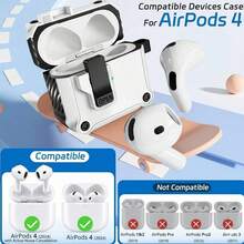 Air P0ds 4 Protective Case 2026 Upgrade Magnetic Adsorption Safety Lock Anti-Drop Earphone Case Compatible With Apple Air P0ds 4 - Multicolor - View 3