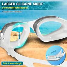 No Leak Swim Goggles Wide Lens & Anti-Fog Technology - Clear Lens/Black(Non-polarized) - View 4