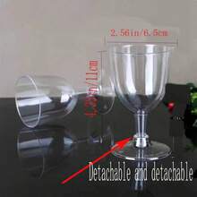 50只/30只/10只/2只套装复古香槟杯，可拆卸底座方便携带，钻石葡萄柄杯，水果杯，饮料杯，适用于生日派对、情人节、婚礼、用餐等场合，多用途家居用品 - 無色 - 查看 4