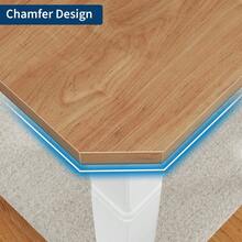Mesa de cocina de madera de 79 pulgadas de largo para 6-8 personas, mesa de comedor industrial con estructura metálica resistente, mostrador rectangular para cenar, cocina, comedor - 2m - Blanco + Color Imitación Madera - Ver 4